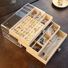 지니콕 악세사리 정리함 플리스 3단 수납함, 1 베이지, 1개
