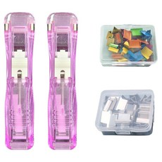 Mungudam Push Clipper 推夾器 2入 + 基本夾 + 彩色夾 深粉色套組, 1套