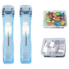 Mungudam 推式夾具 2入 + 基本夾 + 彩色夾 天藍色 套組, 1套