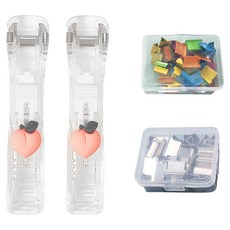 Mungudam 推夾器 2入 + 基本夾 + 彩色夾 蜜桃套組, 1套