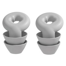 可水洗升級雙層矽膠降噪助眠耳塞 灰色, 1組, 2個