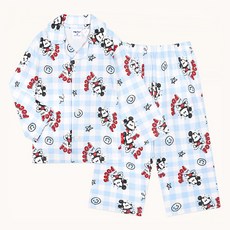 mollimelli friends 兒童款迪士尼米老鼠Fun Fun格紋睡衣套裝