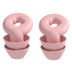 可水洗升級雙層矽膠降噪助眠耳塞 粉色, 1組, 2個