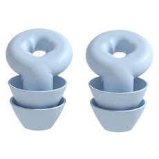 可水洗升級雙層矽膠降噪助眠耳塞 藍色, 1組, 2個