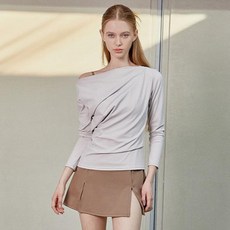 비키니밴더 여성용 샬롯 드레이프 보트넥 래쉬가드, 크림