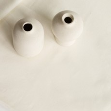 DAESUNG TEXTILE Logo& 水洗11支亞麻布料 素色布, 象牙白, 1個