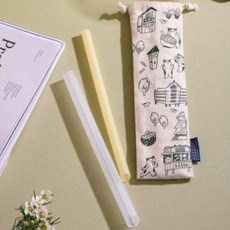 HYPASS 海帕斯 卡卡環保吸管 純棉帆布收納袋套組 台南廣富號版, 2個裝, 1套