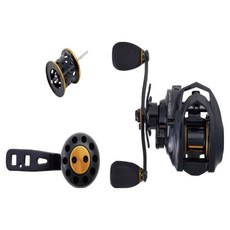 Abu Garcia NEO 3WAY 左手小烏龜捲線器 線杯 握把, 黑色 + 金色, NEO 3WAY(左手)