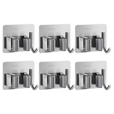 TODAY LIVING 免鑽孔不鏽鋼浴室工具掛架 R98218S, 銀色, 6個