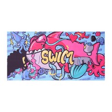 吸水速乾沙灘巾/超細纖維雙面絨游泳浴巾/海灘巾/防曬披肩, 1個, 海底世界