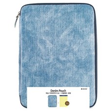 OXFORD 데님 지퍼파우치 A4 + 리필패드 세트, 랜덤발송(지퍼파우치), 1세트