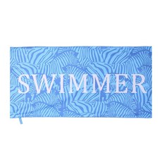 吸水速乾沙灘巾/超細纖維雙面絨游泳浴巾/海灘巾/防曬披肩, 1個, 藍色字母