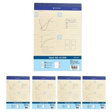 OXFORD A5 Math 패드, 혼합색상, 5개, 80매