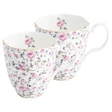 로얄알버트 뉴황실장미 빈티지 머그컵 400ml, 로즈컨페티, 2개