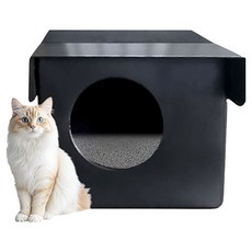 seoul puppy 寵物房東塑膠屋 一般型 + 地墊套組, 1套, 黑色