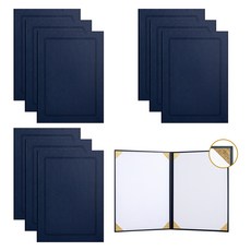 sewoose 金邊緞帶人造皮獎狀夾, 10個, 深藍色