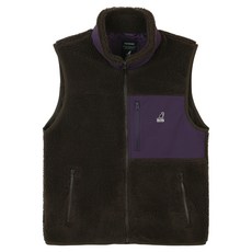Kangol 中性款 梭織補丁 搖粒絨背心 6131