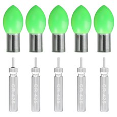 Zlenak 海釣電子夜光棒 綠色 5入 + 425電池 5入 套組, 1套