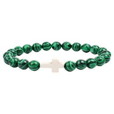 Rositerra 十字架手鍊 8mm, 1個, 孔雀綠