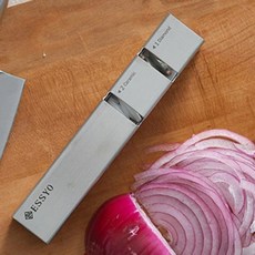 SHIMOMURA 下村 ESSYO 越匠系列 可拆式不鏽鋼雙滾輪磨刀器, 1個, 銀色