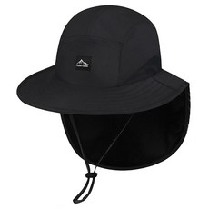 Artirell 大帽簷附後頸遮陽布釣魚登山帽, 黑色