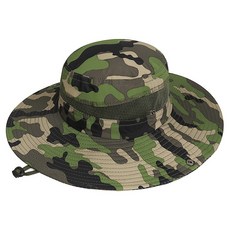 Artirell 繩索迷彩大帽簷登山釣魚帽, 綠色