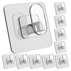 미누네 무타공 접착식 후크 대형, 투명, 10개