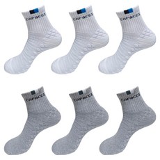 CAPACCI 男士Air運動全毛圈短筒襪 2款 x 3雙組, 1套, 白色, 灰色