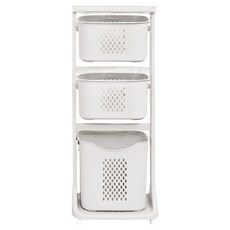 AllULiving Basic Swing 3層洗衣籃, 白色