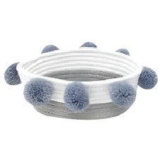 Craftsman In Storage 收納職人 簡約北歐ins風 棉線毛球編織裝飾置物籃/收納籃, 1個, 灰色