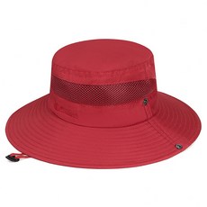 Artirel 簡約素色透氣大帽簷登山帽, 紅色