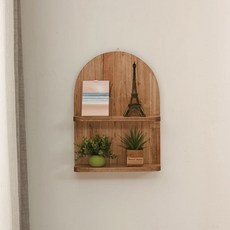 mikko 原木圓形層架, 2層, 原木香椿木