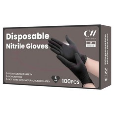 CW life 可營生活選物 一次性丁腈手套 5.5g, 黑色, 中(M), 1盒