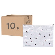 SHIMOYAMA 印花風可重複使用鋁鈦箔保鮮密封袋 10入, 1盒, 白色