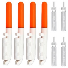 Zlenak 遠投咬餌感應器 紅色 4入 + 電池 4入組, 1套