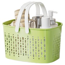 PEONIST 便攜式瀝水多功能浴室籃, 淺綠色