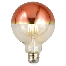 Meliving DS愛迪生燈泡 G95 頂鏡 LED 4W 玫瑰金, 1個, 黃光色