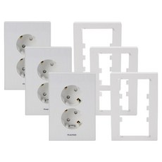 Art2 Nano電器簡約室內裝飾壓克力配線器 2孔 買入插座 3個+支架 3個組 白色, 1套