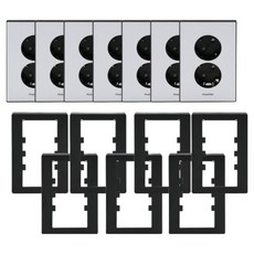 ART2 Nano Electric SIMPLE 室內設計壓克力配線裝置 2聯插座 7入 + 輔助架 7入 套組 黑色, 1套