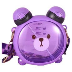 Jasmine’s Kitchen 小茉廚房 Tritan 可愛小熊水壺 雙飲杯, 750ml, 紫色, 1個