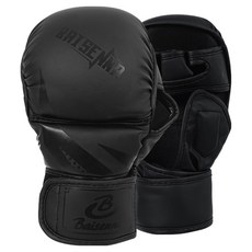 Baisenna 男士 MMA 綜合格鬥 陪練 練習用拳套 雙手佩戴套組, 1套, 03 黑色