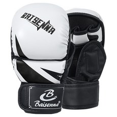 Baisenna 女款MMA綜合格鬥對打練習用手套 雙手穿戴組, 1套, 08 黑白