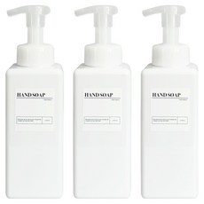 newnlook 大容量泡沫洗手液瓶 650ml, 3個, 白色