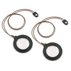 Dr.Phelis J 便攜式皮革項鍊放大鏡 黑色, 2個, 單一商品