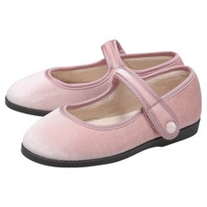 SHOOPEN 女童用絲絨瑪莉珍平底鞋 HPKWFFF92W