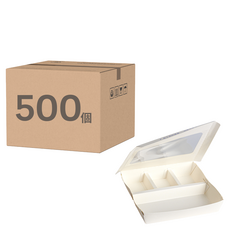 雙揚 開窗上下4格美食盒402 白色, 1箱, 500個