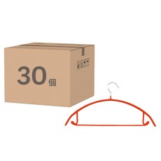 小麥購物 質感加厚防滑無痕毛衣衣架/浸膠衣架 L2478, 30個, 烈焰橙