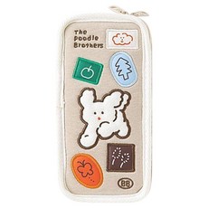 Romane BRUNCH BROTHER 貴賓狗開放式筆袋, 1個, 米色