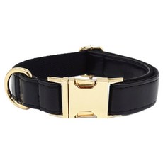 테이아 강아지 버디넥 가죽 목밴드, 블랙, 1개