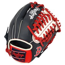 RAWLINGS Select Pro Lite 特別訂製 MLB 球隊標誌手套 右投用 GHW5SPL205-4-BOS, 1個, 海軍藍 + 緋紅色